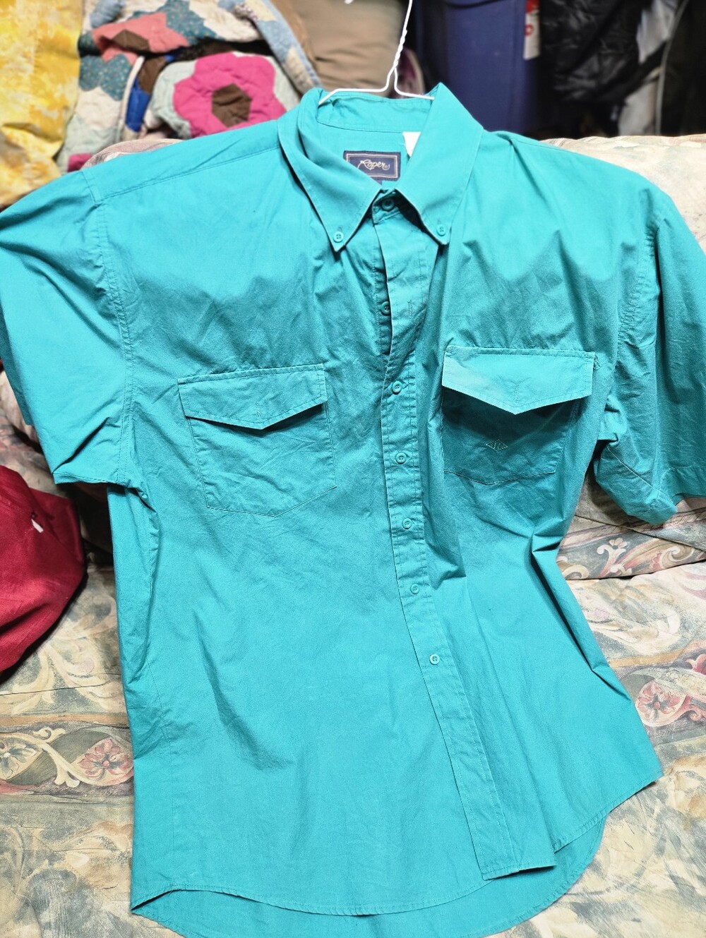 Mens Roper Short Sleeve Button Down Western Shirt